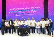 Setahun XLSMART: Jaringan Ngebut, Pelanggan Tembus 73 Juta, Pesta di ICE BSD Jadi Etalase Strategi Jajaran Dewan Direksi dan Dewan Komisaris beserta perwakilan karyawan melakukan seremoni simbolis dalam rangka perayaan satu tahun perjalanan perusahaan di Indonesia Convention Exhibition (ICE) BSD City, Sabtu (25/04). Foto: Marcomm XLSMART