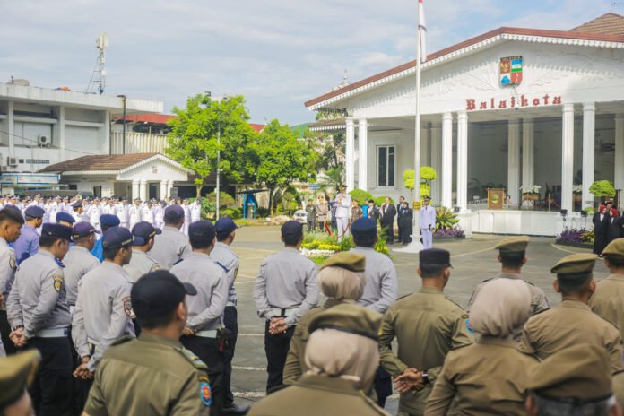 Upacara Hari Otonomi Daerah ke-30 di Plaza Balai Kota Bogor. Foto: Pemkot Bogor