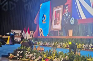 Menteri Imigrasi dan Pemasyarakatan Agus Andrianto menyampaikan sambutan dalam peringatan Hari Bakti Pemasyarakatan ke-62. Foto: Harnas.id