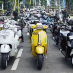 Deretan motor komunitas turut meramaikan riding HUT ke-27 Kota Depok. Foto: Harnas.id