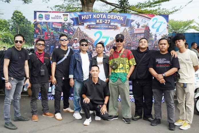 Komunitas BK Scooter Indonesia (BKSI) turut ambil bagian dalam perayaan HUT ke-27 Kota Depok. Foto: Harnas.id