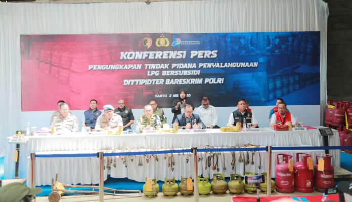 Barang bukti tabung LPG hasil pengungkapan kasus di Klaten. Foto: Polri