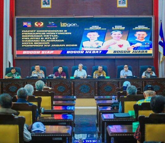 Porprov 2026 di Depan Mata, Dedie–Jenal Pasang Target dan Ingatkan Tiga Kunci Sukses Rapat koordinasi kontingen Kota Bogor jelang Porprov Jabar 2026 di Gedung DPRD. Foto: Pemkot Bogor