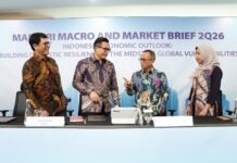 Ekonomi Indonesia Tumbuh 5,61 Persen, Bank Mandiri Optimistis Prospek 2026 Tetap Solid Direktur Treasury & International Banking Bank Mandiri Ari Rizaldi memaparkan prospek pertumbuhan ekonomi Indonesia 2026 dalam Mandiri Macro and Market Brief 2Q26 di Jakarta. Foto: Harnas.id