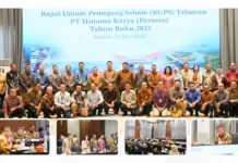 RUPS Tahun Buku 2025, Hutama Karya Klaim Kinerja Makin Sehat di Tengah Beban Proyek Strategis Suasana Rapat Umum Pemegang Saham PT Hutama Karya (Persero) Tahun Buku 2025 yang digelar di Jakarta, Selasa (23/6/2026). (Dok/Hutama Karya)