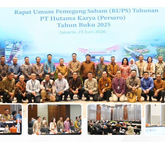 RUPS Tahun Buku 2025, Hutama Karya Klaim Kinerja Makin Sehat di Tengah Beban Proyek Strategis Suasana Rapat Umum Pemegang Saham PT Hutama Karya (Persero) Tahun Buku 2025 yang digelar di Jakarta, Selasa (23/6/2026). (Dok/Hutama Karya)