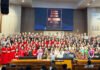Konser Arirang Satukan Indonesia-Korea Selatan, Lagu Batak Jadi Sorotan Paduan Suara FS GMKI Medan Jabodetabek dan Gereja Konta Gyeonggi Korea Selatan tampil dalam Konser Arirang di Jakarta. (Dok. harnas.id)