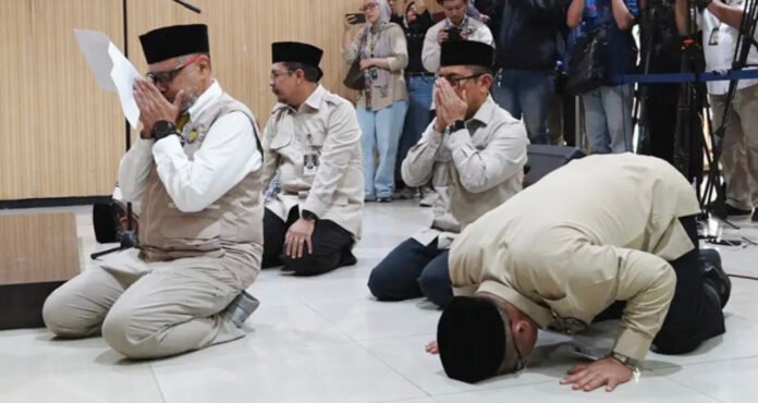 Menteri Haji dan Umrah Moch. Irfan Yusuf usai menyampaikan penutupan operasional penyelenggaraan ibadah haji 1447 H/2026 M. (Dok. Kemenhaj)