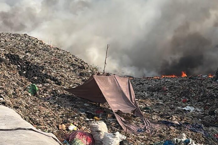 Situasi kebakaran di TPA Jatiwaringin, Kabupaten Tangerang. (Dok. BNPB)