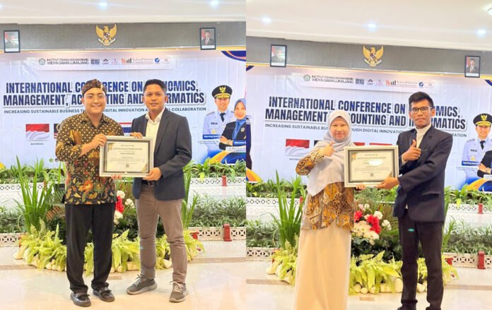 Delegasi mahasiswa IBI Kesatuan Bogor menerima penghargaan pada ajang International Conference on Economics, Management, Accounting, and Innovation (ICEMAI) 2026 di Lumajang. Foto: Harnas.id Delegasi mahasiswa IBI Kesatuan Bogor menerima penghargaan pada ajang International Conference on Economics, Management, Accounting, and Innovation (ICEMAI) 2026 di Lumajang. Foto: Harnas.id