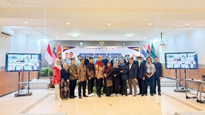 IBIK Delegasi mahasiswa Magister Manajemen IBI Kesatuan Bogor berfoto bersama di ICEMAI 2026. Foto: Harnas.id