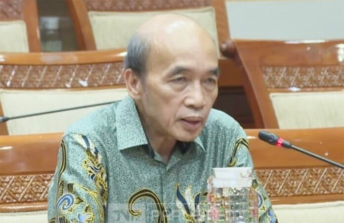 Bambang Harymurti saat mengikuti Rapat Dengar Pendapat Umum bersama Komisi III DPR RI di Kompleks Parlemen, Jakarta. (Dok. Tangkapan Layar)