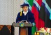 Profesor ITS Racik Teknologi Surya Terintegrasi, Bidik Kemandirian Energi dari Inovasi Dalam Negeri Prof Dr Ir Bambang Arip Dwiyantoro ST MEng IPM ASEAN Eng saat menyampaikan orasi ilmiah pada prosesi pengukuhannya sebagai Guru Besar ke-254 ITS di bidang Energi Terbarukan. Foto: Humas ITS