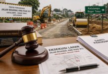 Eksekusi Jalan R3 Bogor Timur Belum Diputus PN Bogor, Proyek Terancam Tertunda Ilustrasi eksekusi lahan. Image: AI