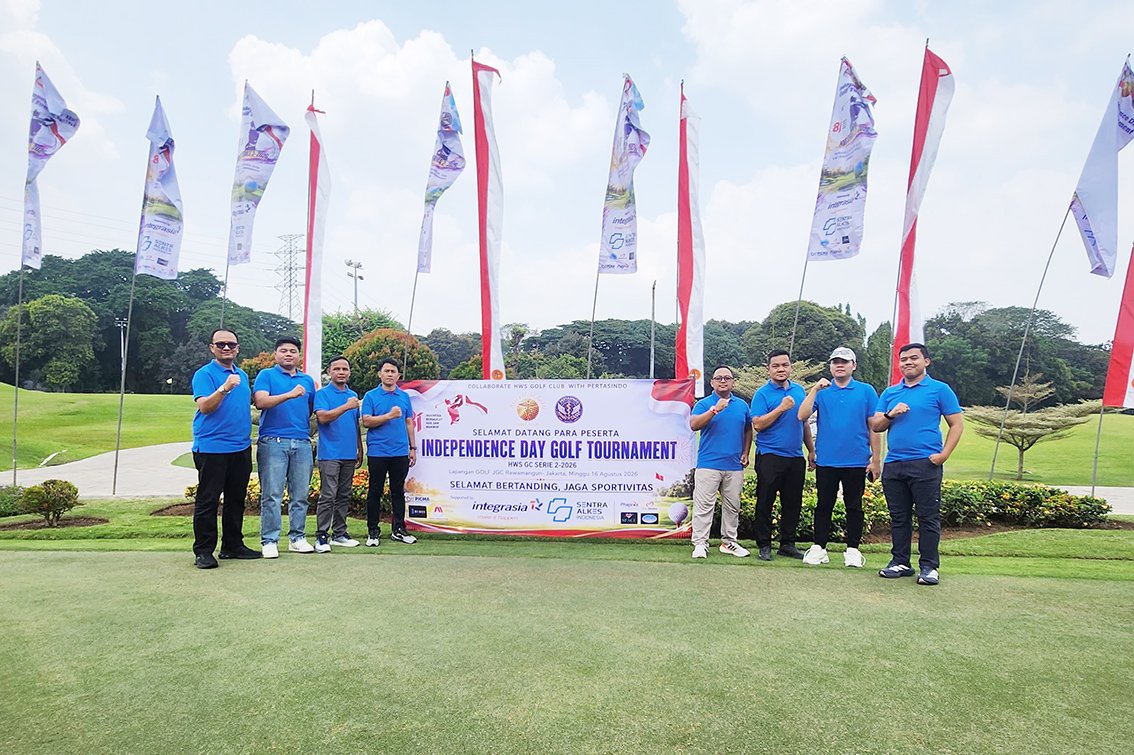 Ketua Umum HWS Golf Club Brigjen TNI Dr. dr. Markus Wibowo dalam kegiatan HWS Golf Series 2. Foto: Utami Setio/Harnas.id