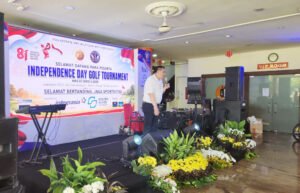 Ketua Umum HWS Golf Club Brigjen TNI Dr. dr. Markus Wibowo dalam kegiatan HWS Golf Series 2. Foto: Utami Setio/Harnas.id