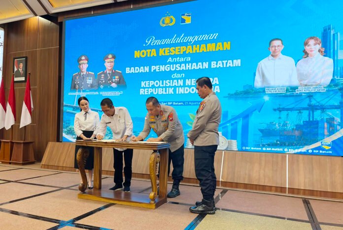 BP Batam dan Polri Teken Nota Kesepahaman Pengamanan dan Penegakan Hukum di Batam. Foto: Harnas.id