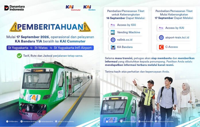 Operasional KA Bandara YIA Beralih ke KAI Commuter Mulai 17 September 2026. Foto: IG KAI