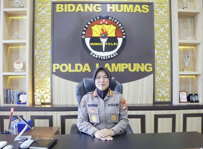 Kabid Humas Polda Lampung Kombes Pol Yuni Isawandari Yuyun. Foto: Polda Lampung Kabid Humas Polda Lampung Kombes Pol Yuni Isawandari Yuyun. Foto: Polda Lampung