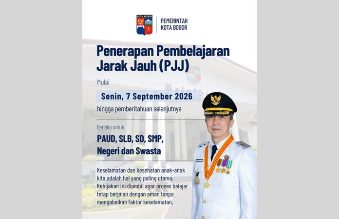 Himbauan Wali Kota Bogor untuk pembelajaran jarak jauh siswa sekolah di Kota Bogor. 