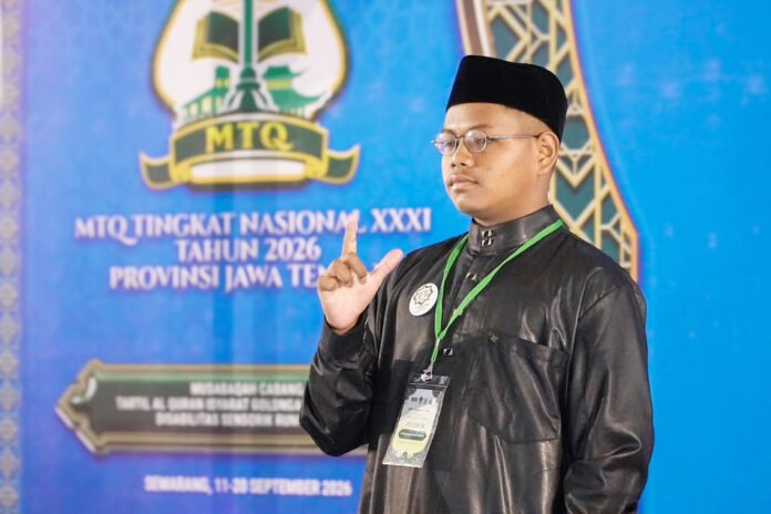 Eksibisi Tartil Al-Qur’an Isyarat pada MTQ Nasional XXXI di Jawa Tengah. Foto: Harnas.id