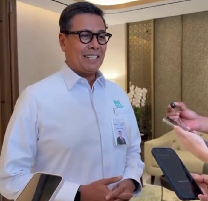 Direktur Utama Bank Syariah Indonesia (BSI) Anggoro Eko Cahyo. BSI menyatakan siap memperluas akses layanan perbankan syariah bagi masyarakat di seluruh Indonesia. Foto: Harnas.id