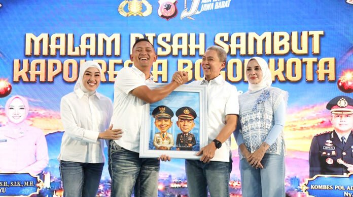 Wali Kota Bogor Dedie A. Rachim menghadiri pisah sambut Kapolresta Bogor Kota di Mako Polresta Bogor Kota. Foto: Pemkot Bogor